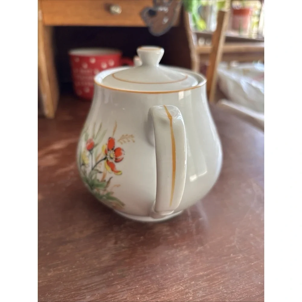 Vintage Floral Teapot Made in Japan 5